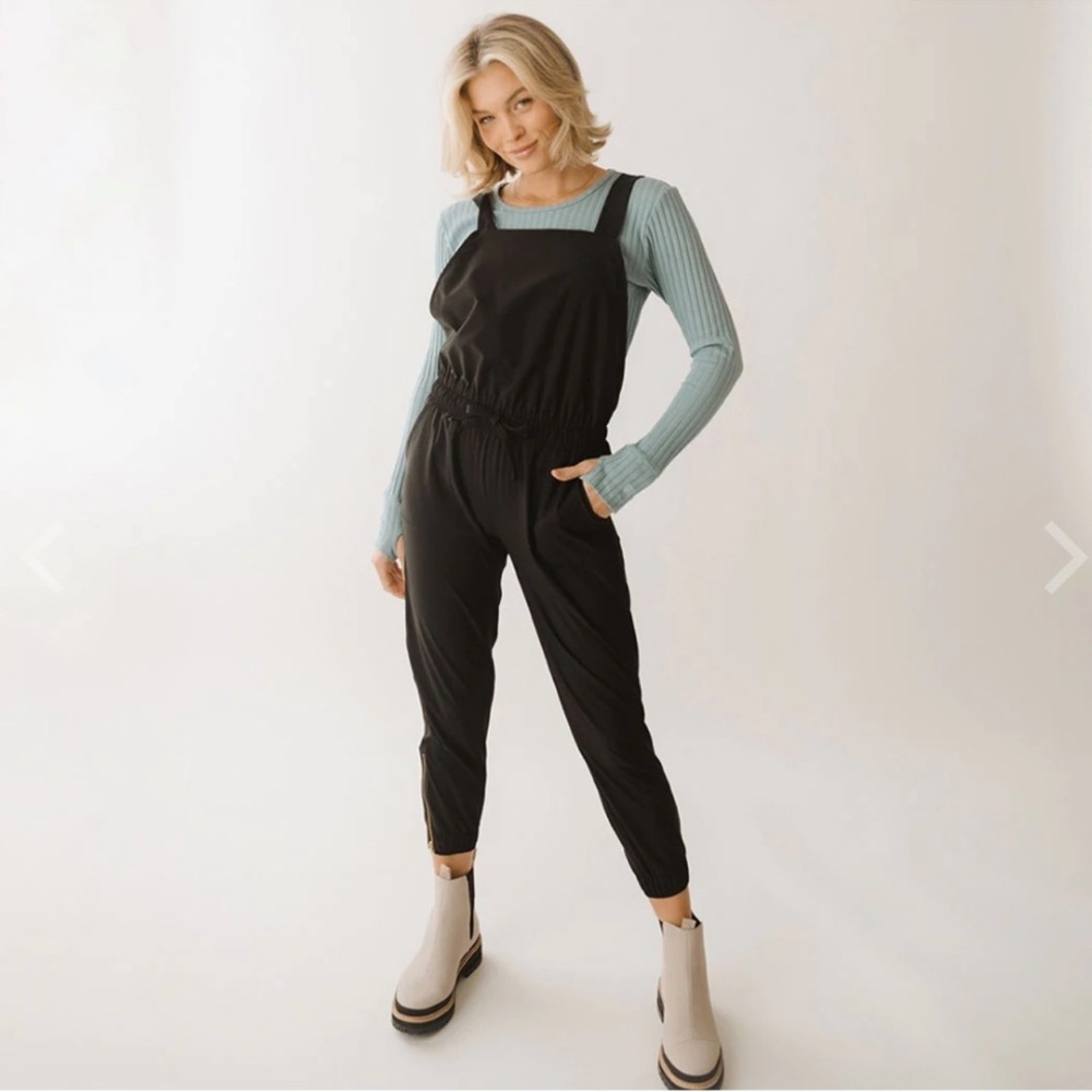 Albion Black Jumpsuit with Blue Top